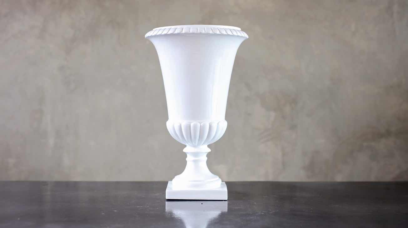 Hire White Corinth Vase Luxury Decor